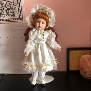 Ginger green eyed Antique Porcelain doll